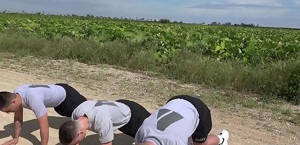  Gay army recruit drilled in ass outdoors